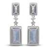 Thumbnail Image 1 of Baguette-Cut Natural Aquamarine & Diamond Dangle Earrings 1/2 ct tw 14K White Gold