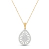 Thumbnail Image 0 of Diamond Drop Necklace 1/2 ct tw Round/Baguette 14K Yellow Gold