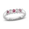 Thumbnail Image 0 of Natural Ruby Stackable Ring 1/10 ct tw Diamonds 14K White Gold