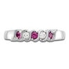 Thumbnail Image 2 of Natural Ruby Stackable Ring 1/10 ct tw Diamonds 14K White Gold