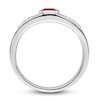 Thumbnail Image 1 of Men's Natural Ruby Ring 1/10 ct tw Round 14K White Gold