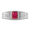Thumbnail Image 2 of Men's Natural Ruby Ring 1/10 ct tw Round 14K White Gold