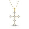 Thumbnail Image 0 of Diamond Cross Pendant Necklace 1 ct tw Round 14K Yellow Gold 18"