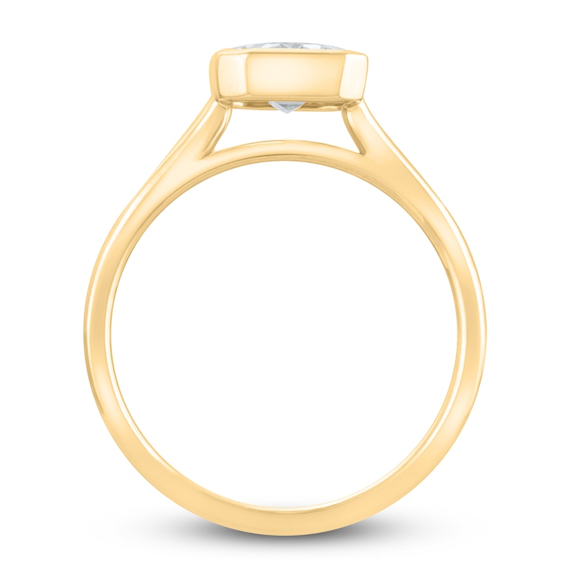 Lab-Created Diamond Engagement Ring 2 ct tw Emerald 14K Yellow Gold