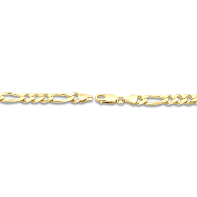 Solid Figaro Chain Necklace 18K Yellow Gold 22" 8.0mm