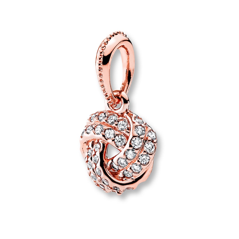 PANDORA Rose Necklace Charm Sparkling Love Knot - No Returns or Exchanges