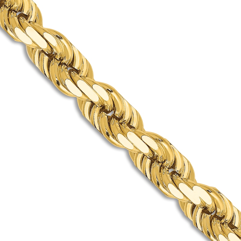 Solid Diamond-Cut Rope Chain Necklace 14K Yellow Gold 22" 8.0mm