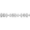 Thumbnail Image 1 of Lab-Created Diamond Tennis Bracelet 8-1/2 ct tw Emerald/Princess/Round/Baguette 14K White Gold 7.25"