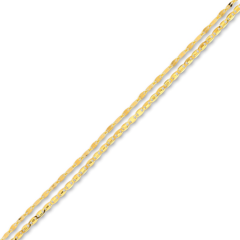 Solid Mixed Chain Bracelet 14K Yellow Gold 7.5" Adj.
