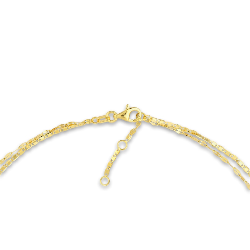 Solid Mixed Chain Bracelet 14K Yellow Gold 7.5" Adj.
