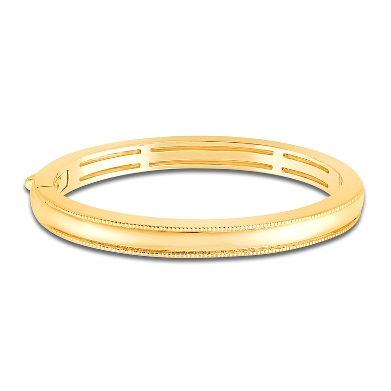 Children's Solid Bangle Bracelet 18K Yellow Gold 4mm
