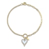 Thumbnail Image 0 of Shy Creation Mother-of-Pearl Heart Bracelet 1/8 ct tw Diamonds 14K Yellow Gold 7" SC55027314