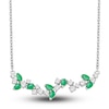 Thumbnail Image 0 of Natural Emerald Necklace 1/3 ct tw Diamonds 14K White Gold 18"