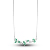 Thumbnail Image 1 of Natural Emerald Necklace 1/3 ct tw Diamonds 14K White Gold 18"