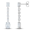 Thumbnail Image 0 of Vera Wang WISH Lab-Created Diamond Dangle Earrings 3 ct tw Oval/Round 14K White Gold