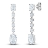 Thumbnail Image 1 of Vera Wang WISH Lab-Created Diamond Dangle Earrings 3 ct tw Oval/Round 14K White Gold