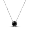 Thumbnail Image 0 of Black Diamond Solitaire Pendant Necklace 1 ct tw Round 14K White Gold 18" (I3)