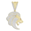 Thumbnail Image 0 of Men's Diamond & Lab Created Ruby Lion Charm 1/2 ct tw Round/Baguette 10K Yellow Gold