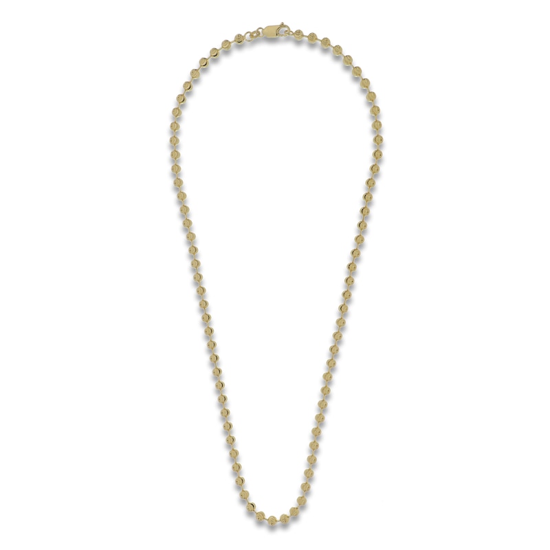 Italia D'Oro Diamond-Cut Solid Ball Chain Necklace 14K Yellow Gold 18" 4.0mm