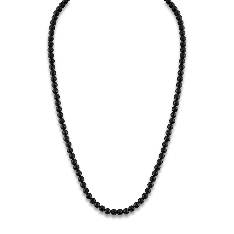 1933 by Esquire Men's Natural Black Spinel Necklace Sterling Silver 24"