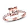 Thumbnail Image 1 of Cushion-Cut Natural Morganite & Diamond Engagement Ring 1/8 ct tw 14K Rose Gold