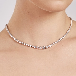 Diamond Tennis Necklace 15ct tw 14K White Gold | Jared