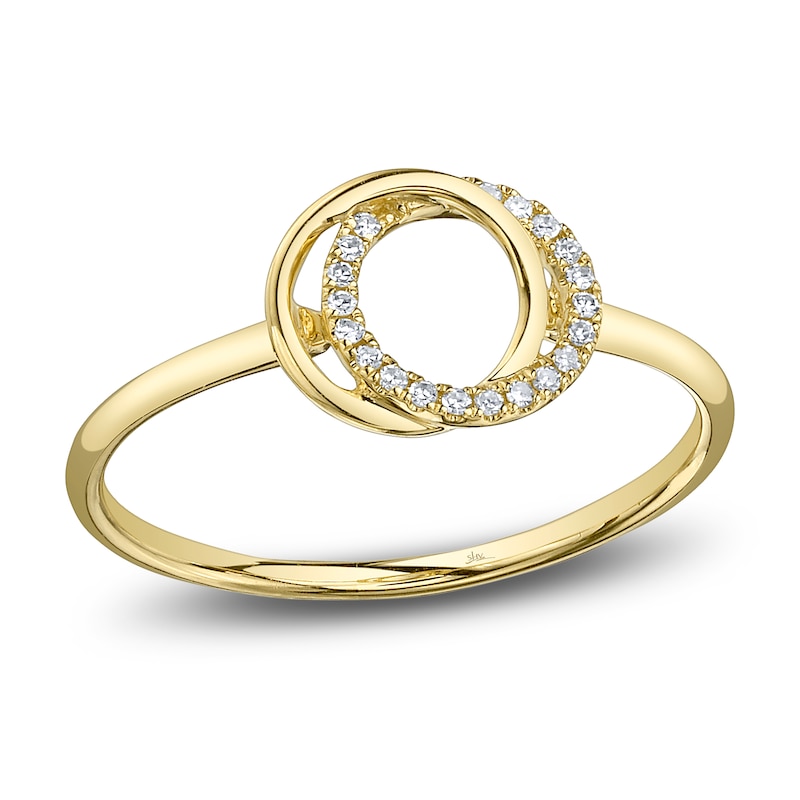 Shy Creation Diamond Overlapping Circles Ring 1/20 ct tw 14K Yellow Gold SC55027233