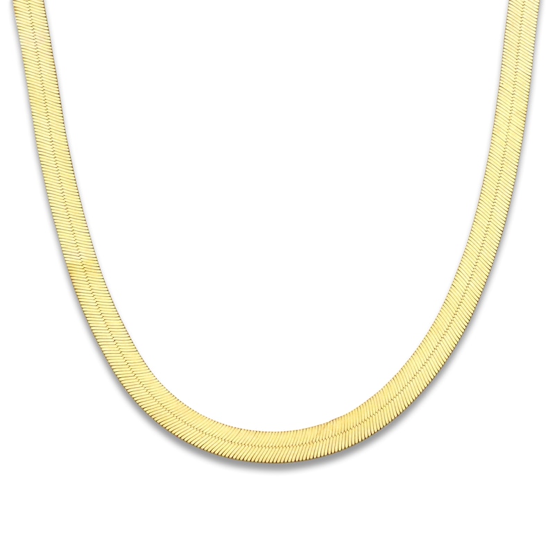 Flexible Herringbone Necklace 10K Yellow Gold 20" 3.5mm