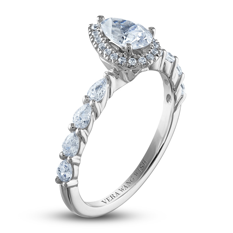 Vera Wang WISH Diamond Engagement Ring 1 ct tw Pear/Round 14K White Gold