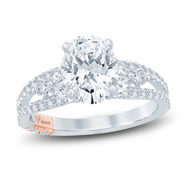 Pnina Tornai Lab-Created Diamond Engagement Ring 2-1/5 ct tw Oval/Marquise/ Round 14K White Gold