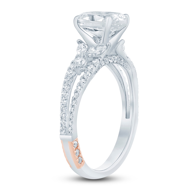 Pnina Tornai Lab-Created Diamond Engagement Ring 2-1/5 ct tw Oval/Marquise/ Round 14K White Gold