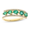 Thumbnail Image 0 of Natural Emerald Ring 1/5 ct tw Diamonds 14K Yellow Gold