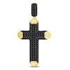 Thumbnail Image 0 of Men's Black Diamond Cross Charm 2 ct tw 10K Yellow Gold