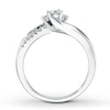 Thumbnail Image 1 of Previously Owned Engagement Ring 1/3 ct tw Princess & Round-cut Diamonds 10K White Gold