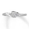 Thumbnail Image 0 of Previously Owned Engagement Ring 1/8 ct tw Princess & Round-cut Diamonds 10K White Gold