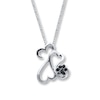 Thumbnail Image 0 of Previously Owned Heart Necklace 1/20 ct tw Black Diamonds Sterling Silver 18"