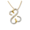 Thumbnail Image 0 of Previously Owned Open Hearts Necklace 1/8 cttw Diamonds 10K Yellow Gold