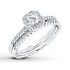 Thumbnail Image 3 of Previously Owned Diamond Bridal Set 1/2 ct tw 14K White Gold