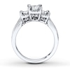 Thumbnail Image 1 of Previously Owned Three-Stone Engagement Ring 1 ct tw Diamonds Princess-cut 14K White Gold