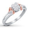 Thumbnail Image 1 of Previously Owned Diamond Promise Ring 1/4 ct tw Sterling Silver & 10K Rose Gold