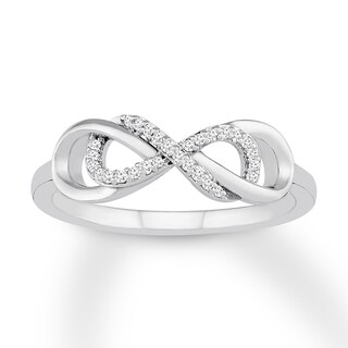 Previously Owned Diamond Infinity Ring 1/15 carat tw Round Sterling ...