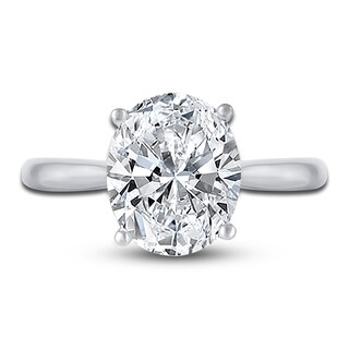 3Ct Round Lab-Created Diamond Solitaire Engagement Ring 14K White