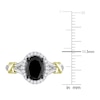 Thumbnail Image 3 of Y-Knot Black Diamond Ring 2-1/8 ct tw Oval/Round 14K Two-Tone Gold