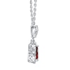 Thumbnail Image 1 of Natural Ruby Necklace 1/6 ct tw Diamonds 14K White Gold