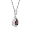 Thumbnail Image 2 of Natural Ruby Necklace 1/6 ct tw Diamonds 14K White Gold