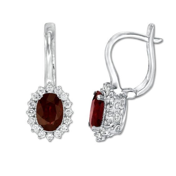 Natural Ruby Earrings 1 2 Ct Tw Diamonds 14k White Gold Jared Natural Ruby Earrings 1 2 Ct Tw Diamonds 14k White Gold Jared