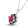 Thumbnail Image 1 of Lab-Created Ruby & Natural Black Spinel Necklace Sterling Silver