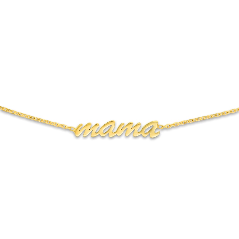 "MAMA" Choker Necklace 14K Yellow Gold 16" Adj.