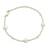 Thumbnail Image 0 of Freshwater Cultured Pearl Bracelet 1/20 ct tw Diamonds 14K Yellow Gold 7"