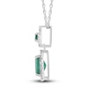 Thumbnail Image 1 of Natural Emerald Necklace 1/8 ct tw Diamonds 10K White Gold